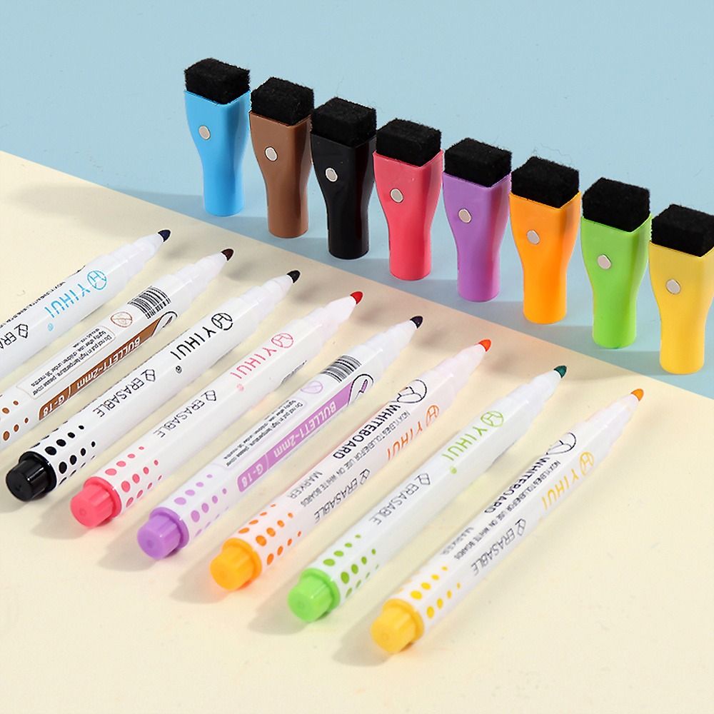 Whiteboard Marker Set - Erasable Multi-Color Magnetic Whiteboard Marker Art