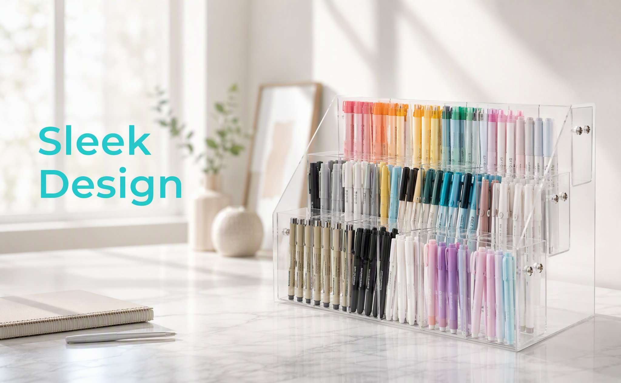 Stationery And Office Supply Stores - Acrylic Pen Display Stand Clear Desk
