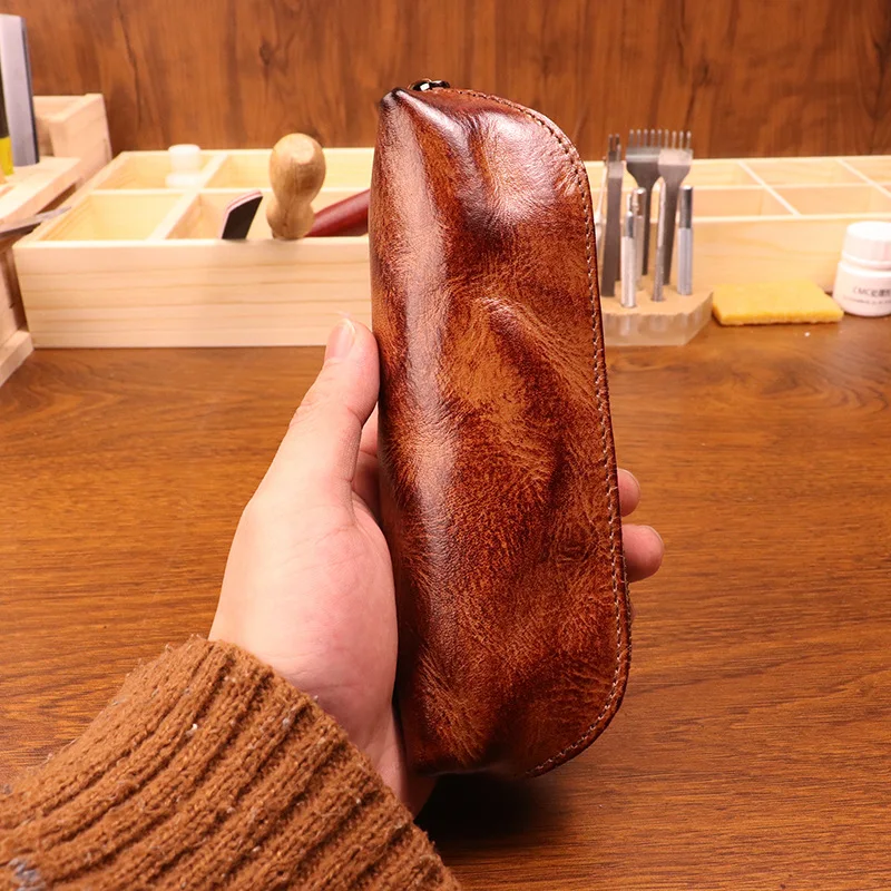 First-layer Cowhide Pencil Cas - Tan Stationery & Office Supply review and price
