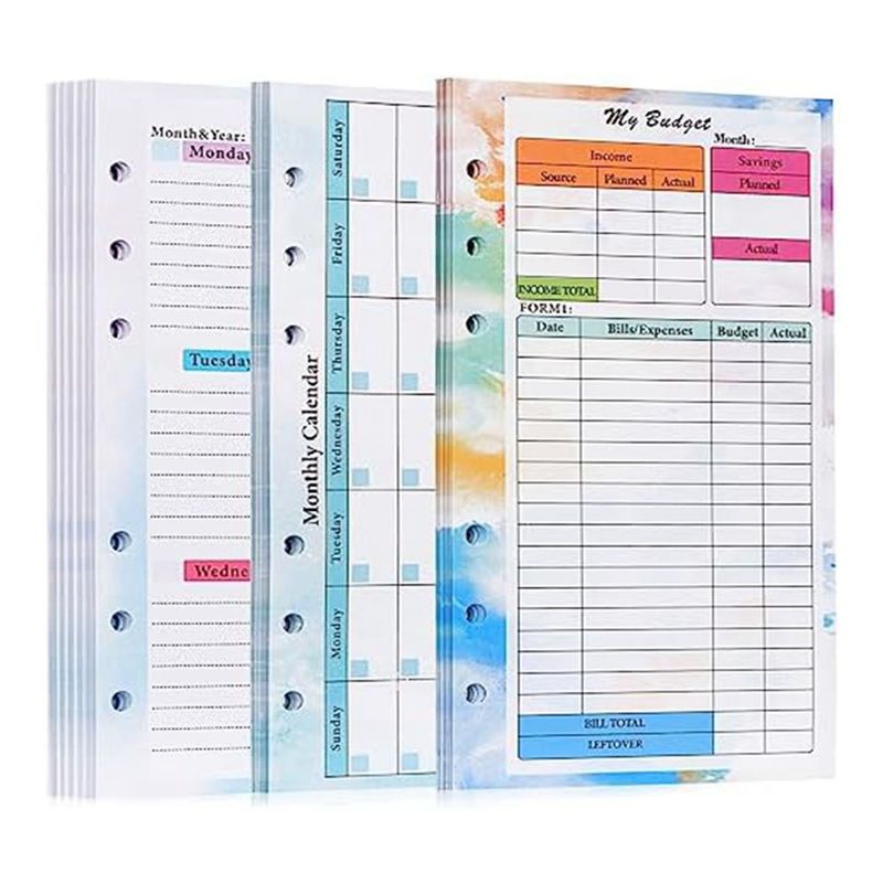 FTGT-A6 Budget Planner Refill  - Planner Weekly Budget review and price